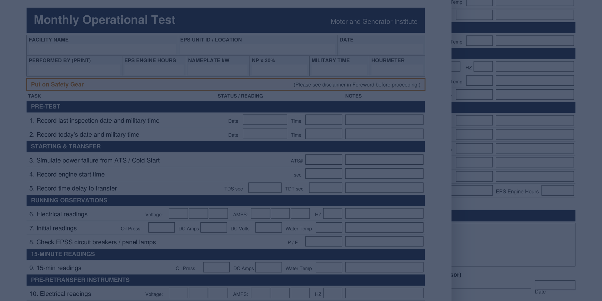 EPSS Monthly Load Test Form